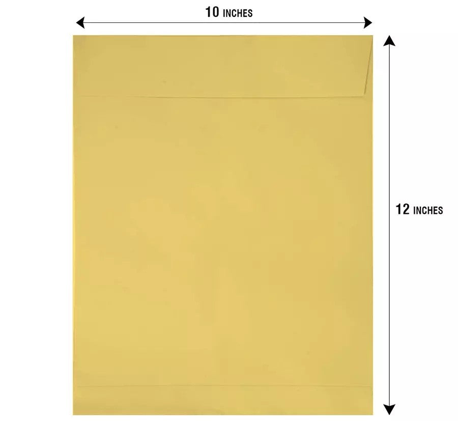 Yellow Laminated Envelopes in 100 GSM (Pack of 50 envelopes)