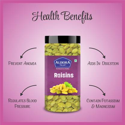 Aldeira Natural Seedless Green Kishmish 500gm Raisins  (500 g)