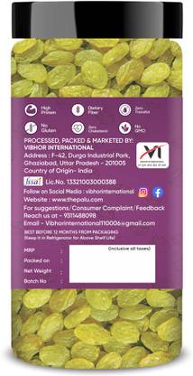 Aldeira Natural Seedless Green Kishmish 500gm Raisins  (500 g)