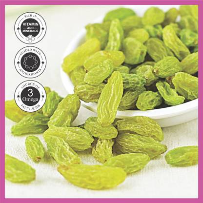 Aldeira Natural Seedless Green Kishmish 500gm Raisins  (500 g)