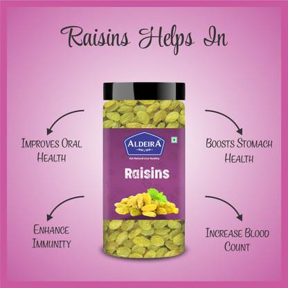Aldeira Natural Seedless Green Kishmish 500gm Raisins  (500 g)