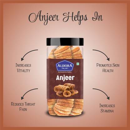 Aldeira Premium Dry Afghani Anjeer / Figs  (1 x 500 g)