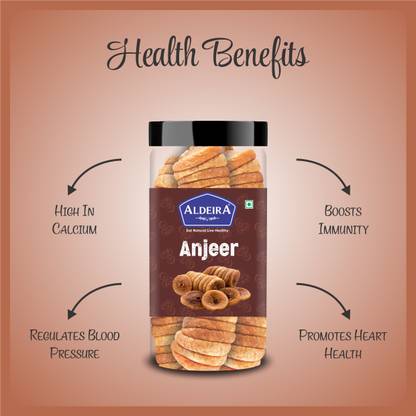 Aldeira Premium Dry Afghani Anjeer / Figs  (1 x 500 g)