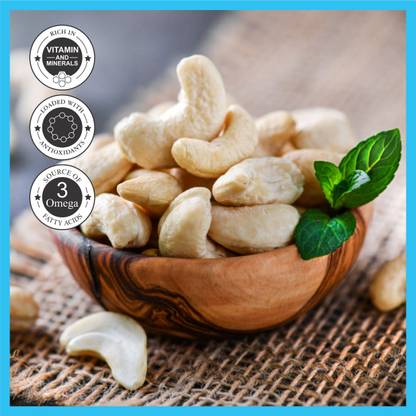 Aldeira Natural Whole Cashew Nuts Kaju 500gm Dry Fruits Cashews (1 x 500 g)