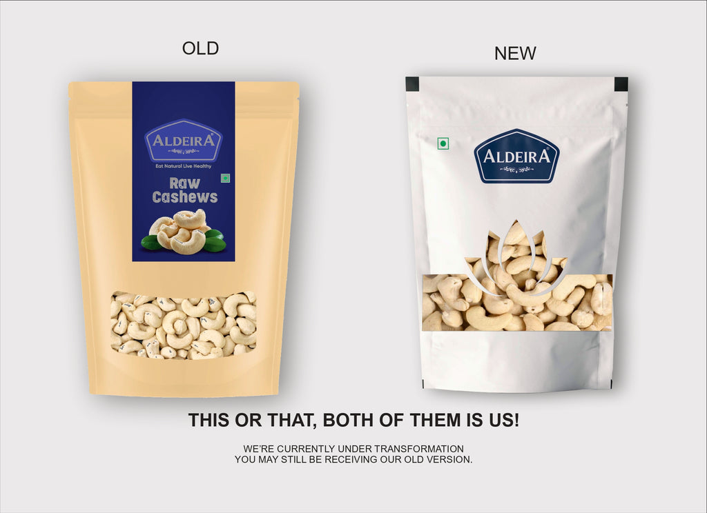 White Whole Cashew Nuts (Kaju) | Unsalted, Raw & Natural Dry Fruit Healthy Snack Pack of 2