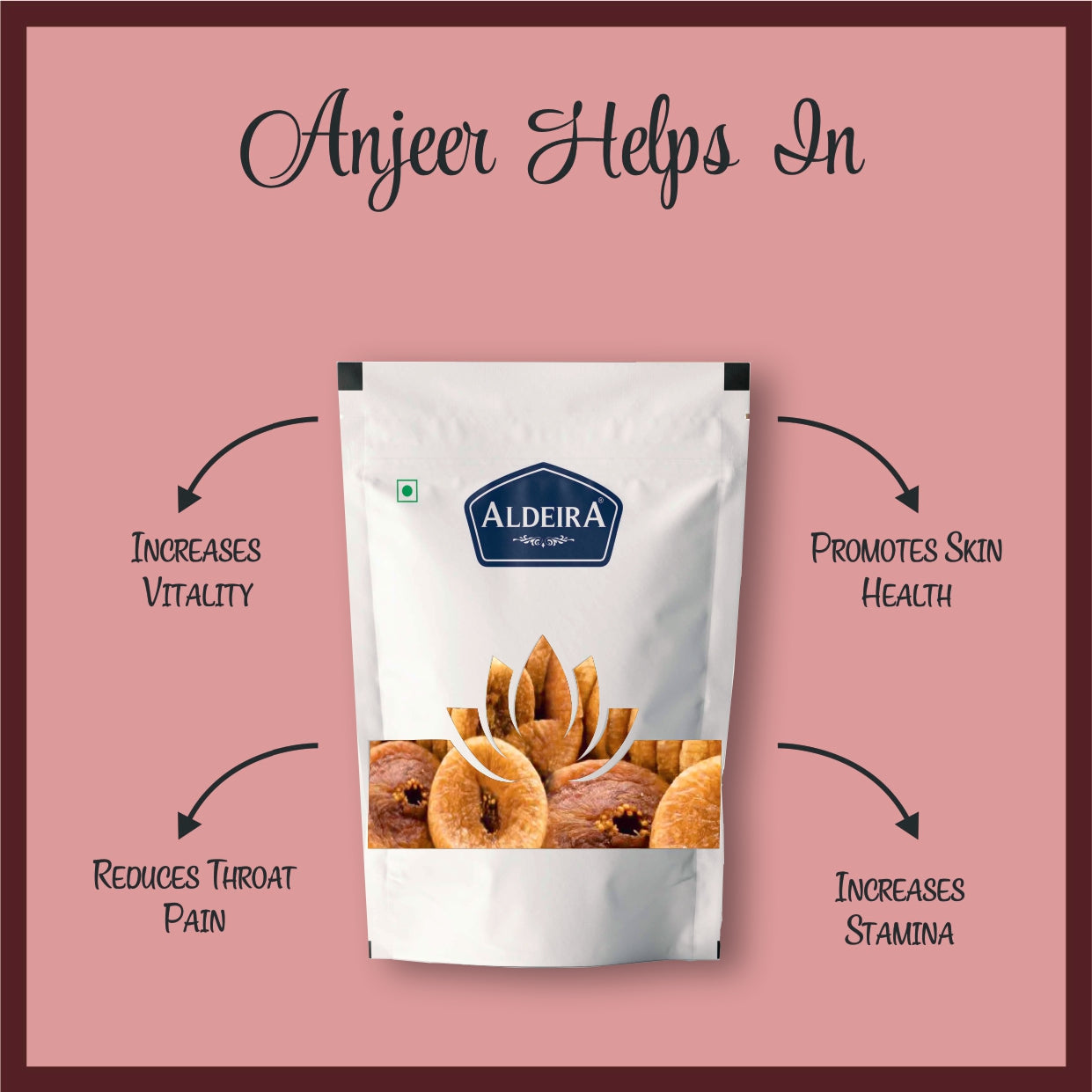 Aldeira Premium Afghani Dried Anjeer Natural Figs Rich in Fiber & Nutrition