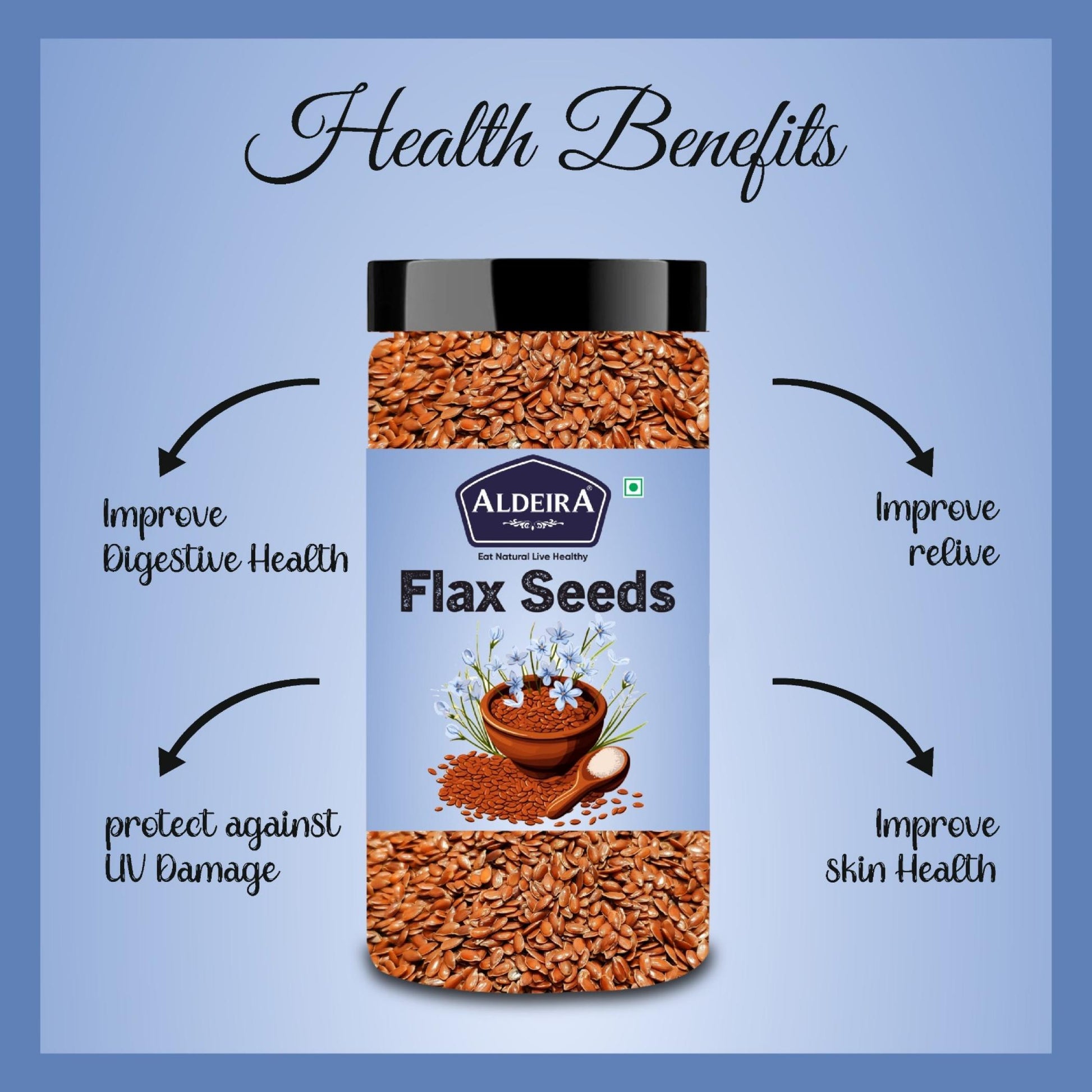 Aldeira Premium Raw Flax Seeds – Rich in Omega-3, Fibre & Protein for Heart Health & Digestion
