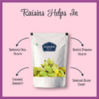 Green Raisins (Kishmish) | Sweet & Tangy Indian Healthy Snack Ideal for Desserts