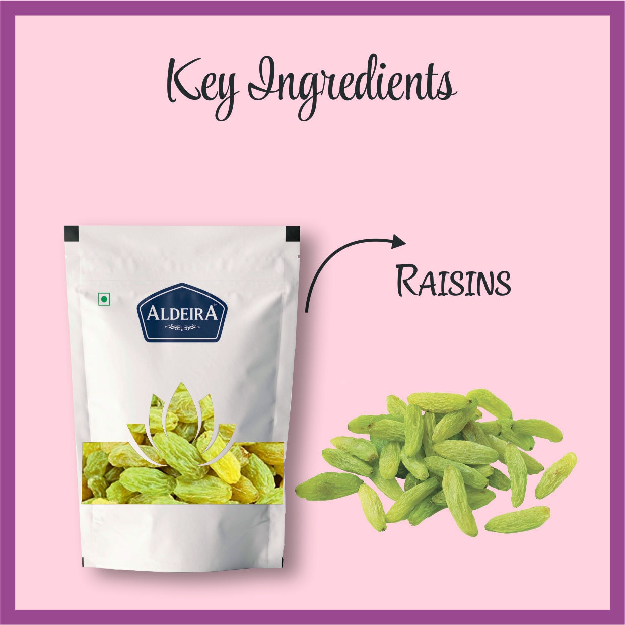 Green Raisins (Kishmish) | Sweet & Tangy Indian Healthy Snack Ideal for Desserts