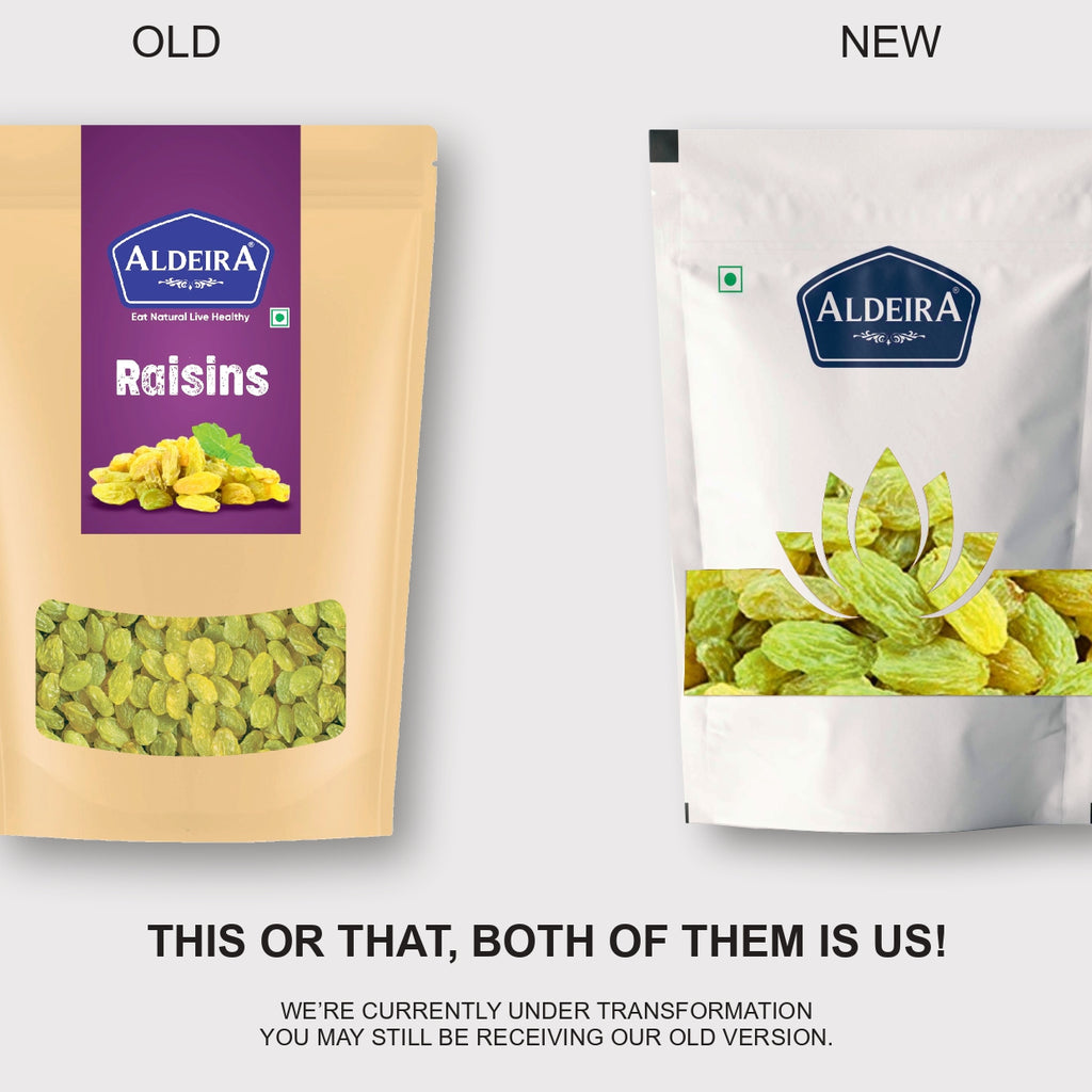 Green Raisins (Kishmish) | Sweet & Tangy Indian Healthy Snack Ideal for Desserts Pack of 2