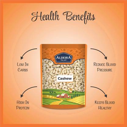 Aldeira Cashew 500gm Pack Dry Fruits Kaju / Cashews (1 x 500 g)