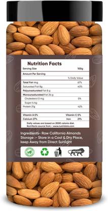 Aldeira Natural California Almonds 500gm Dry Fruits Almonds (1 x 500 g)