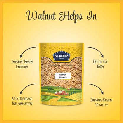 Aldeira Natural Walnut Kernels ( Akhrot Giri ) 500g Pack Walnuts  (1 x 500 g)