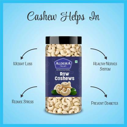 Aldeira Natural Whole Cashew Nuts Kaju 500gm Dry Fruits Cashews (1 x 500 g)