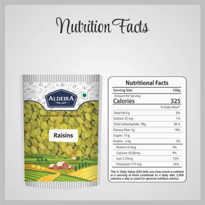 Aldeira Raisin 500gm Pack Dry Fruits Kishmish / Raisins (1 x 500 g)