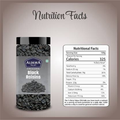 Aldeira Seedless Black Raisin Dry Fruits Kali Kishmish Raisins  Pack of 2