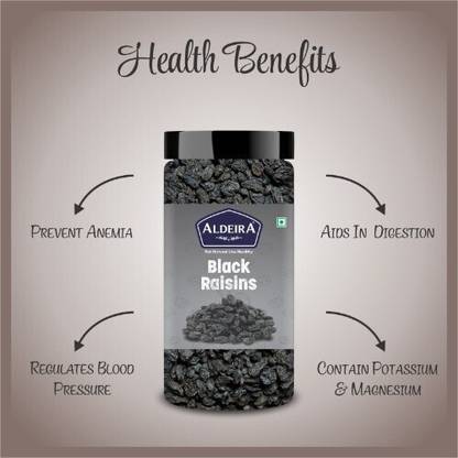 Aldeira Seedless Black Raisin Dry Fruits Kali Kishmish Raisins  Pack of 2
