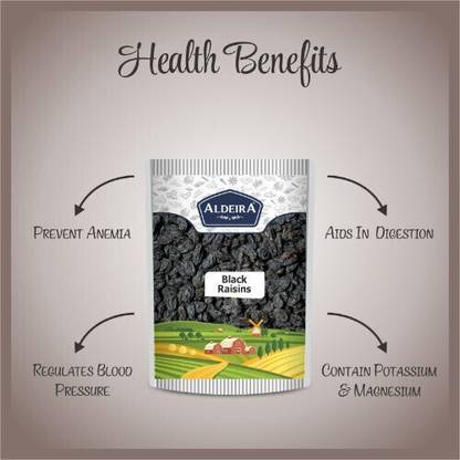 Aldeira Seedless Black Raisin 500gm Dry Fruits Kali Kishmish Raisins  (1 x 500 g)