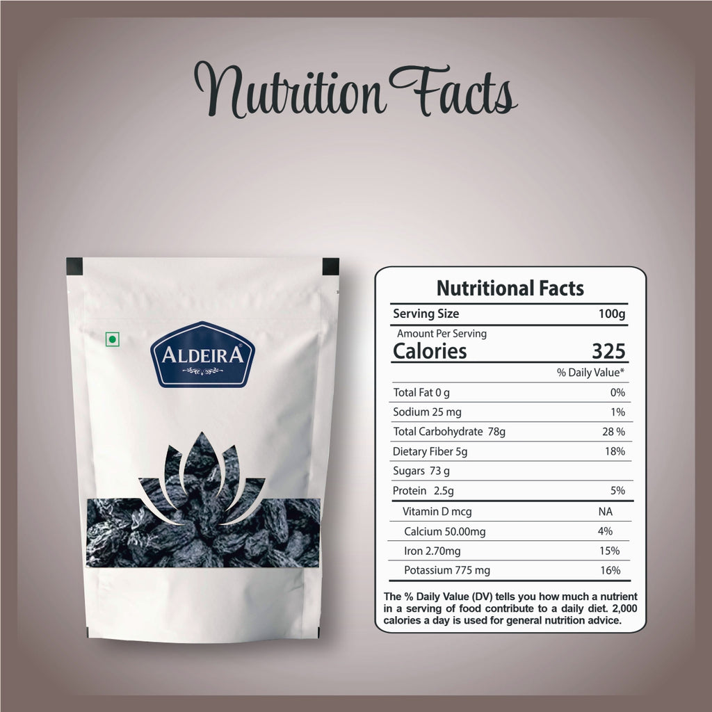 Black Raisins (Kali Kishmish) | Sweet, Chewy & Naturally Sun-Dried Healthy Snack Pack of 2