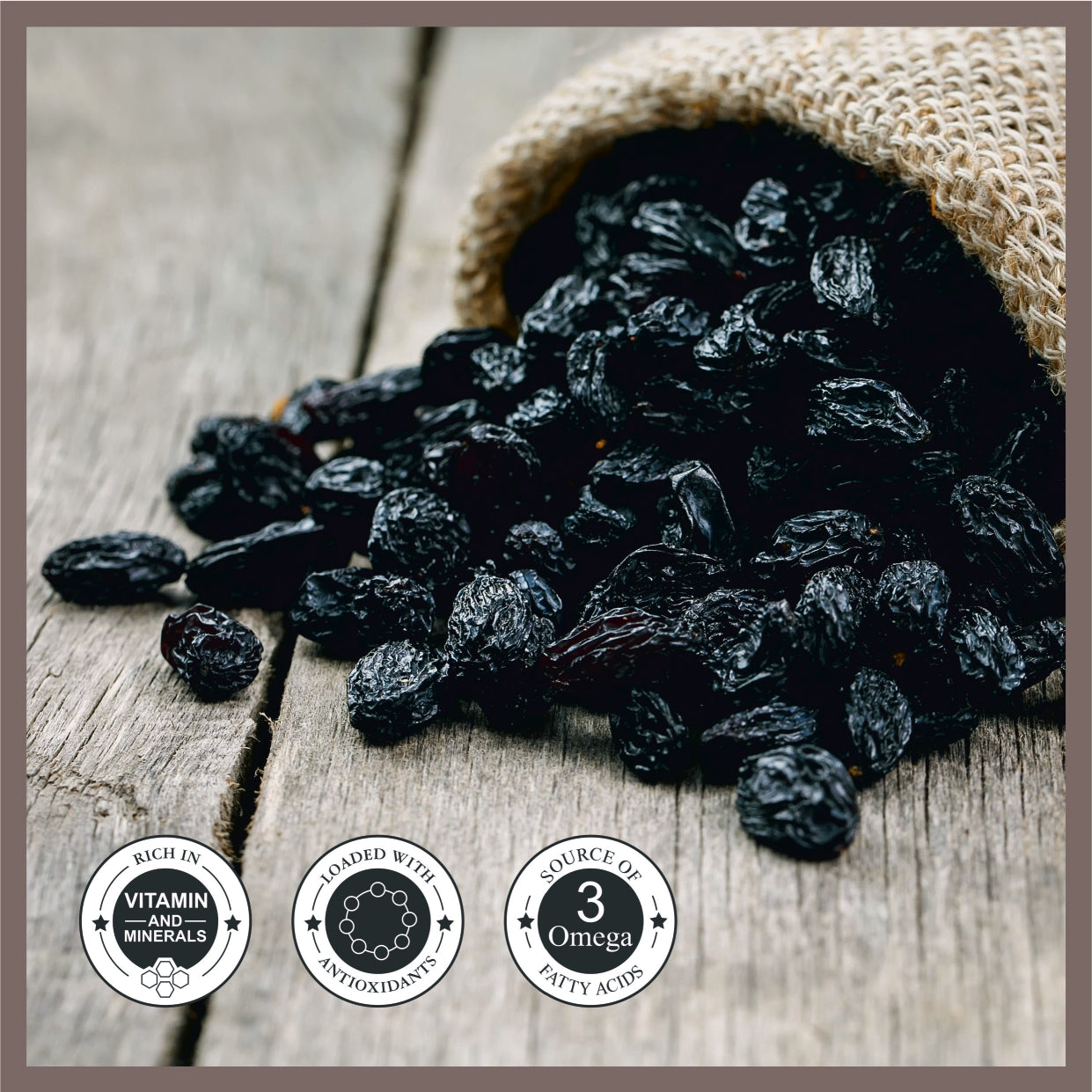 Black Raisins (Kali Kishmish) | Sweet, Chewy & Naturally Sun-Dried Healthy Snack Pack of 2