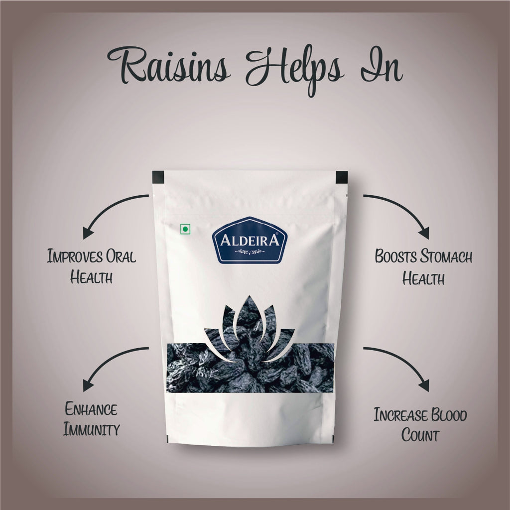 Black Raisins (Kali Kishmish) | Sweet, Chewy & Naturally Sun-Dried Healthy Snack Pack of 2