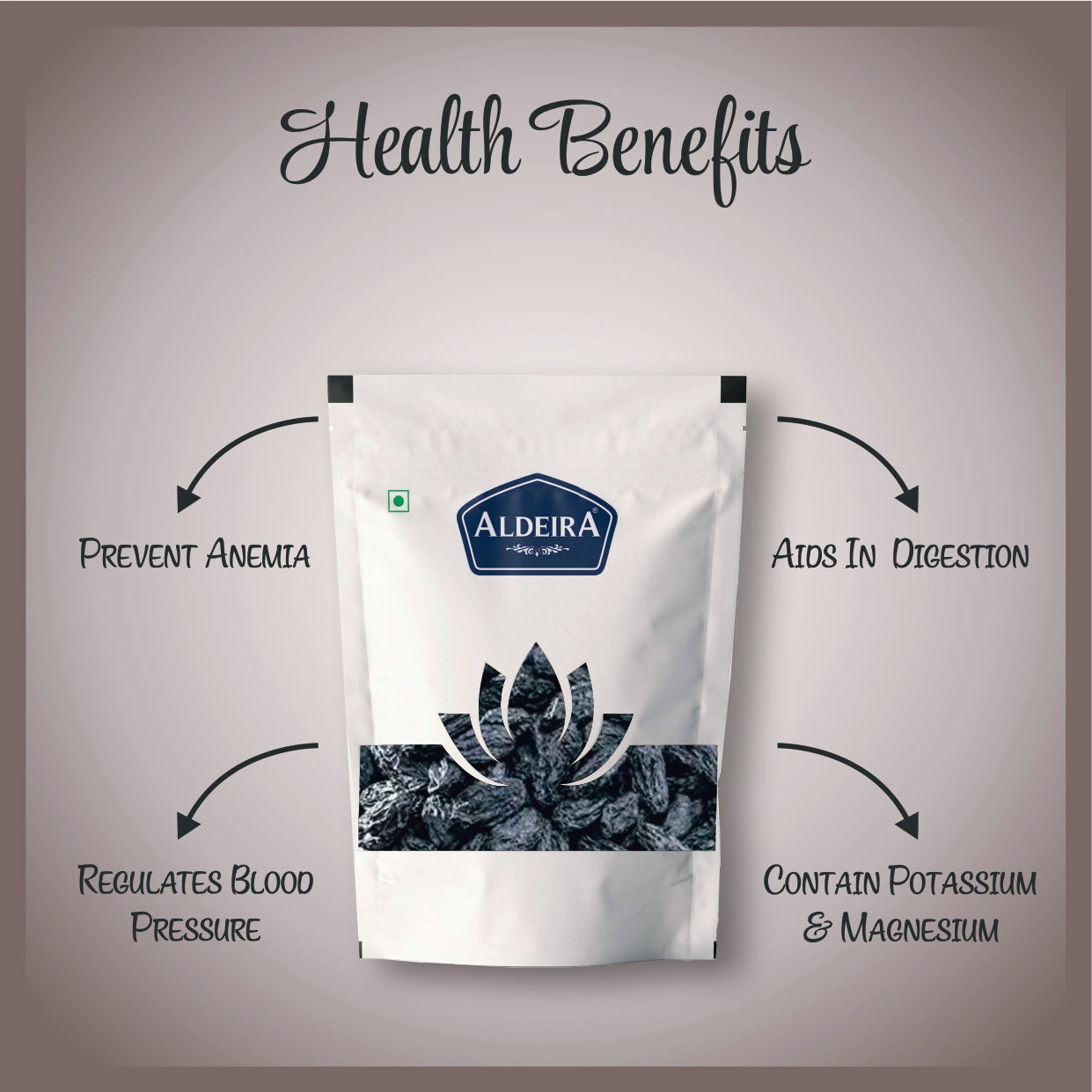 Black Raisins (Kali Kishmish) | Sweet, Chewy & Naturally Sun-Dried Healthy Snack Pack of 2