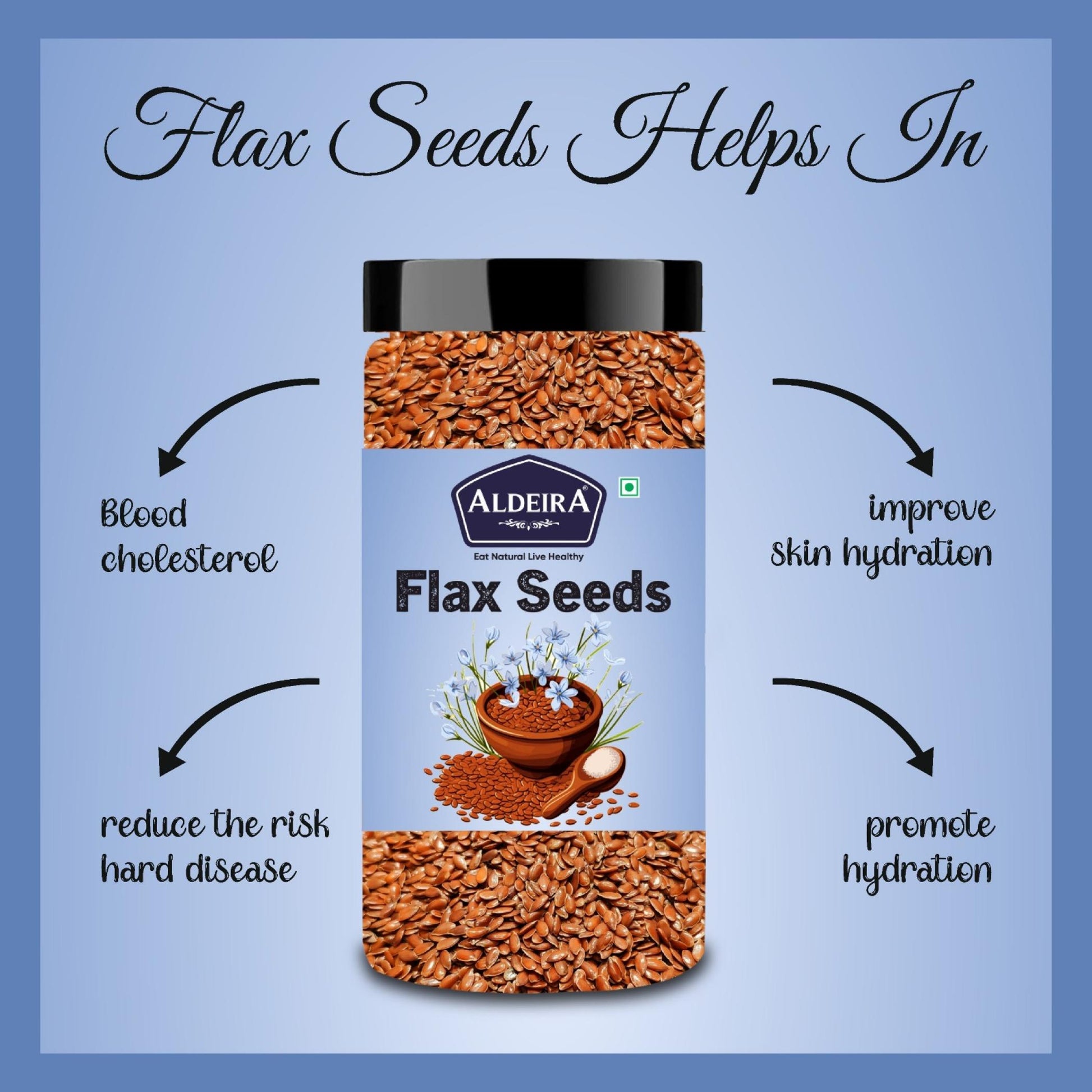 Aldeira Premium Raw Flax Seeds – Rich in Omega-3, Fibre & Protein for Heart Health & Digestion
