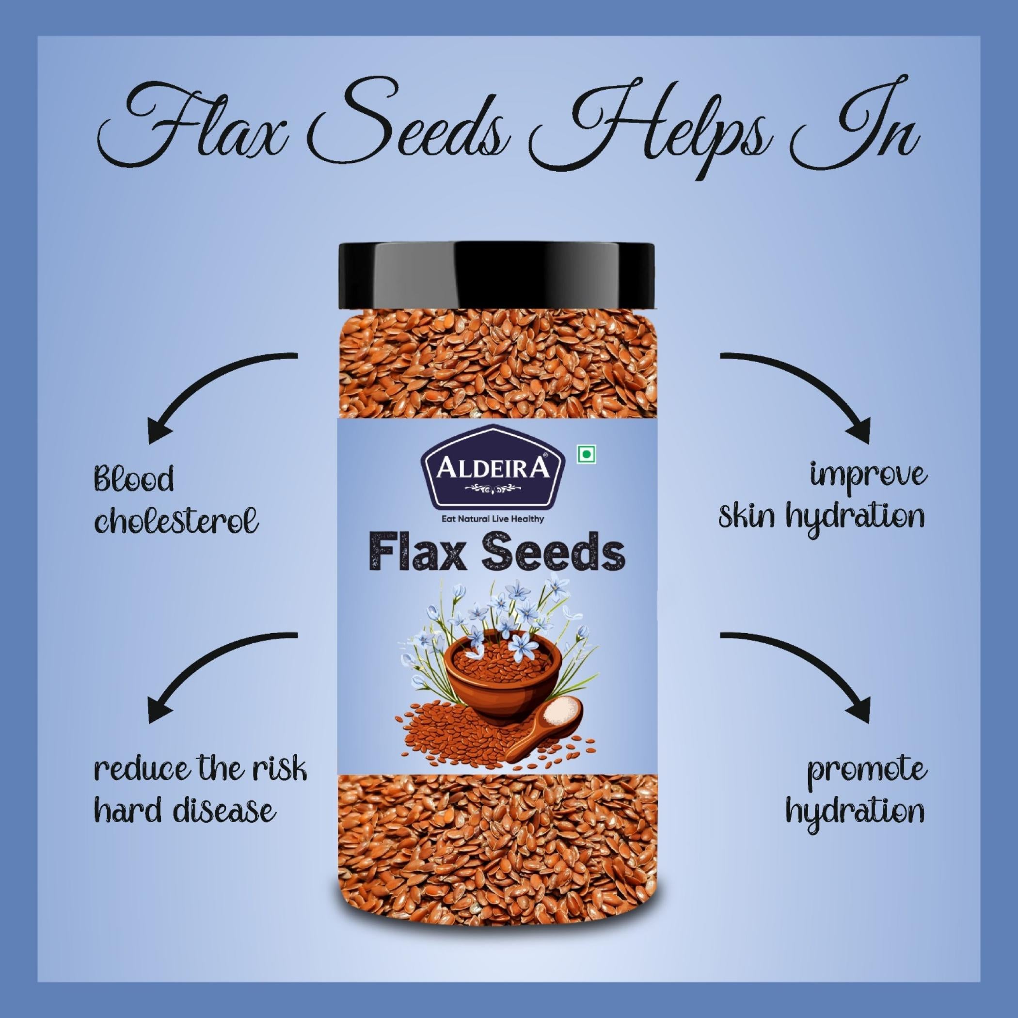Aldeira Premium Raw Flax Seeds – Rich in Omega-3, Fibre & Protein for Heart Health & Digestion