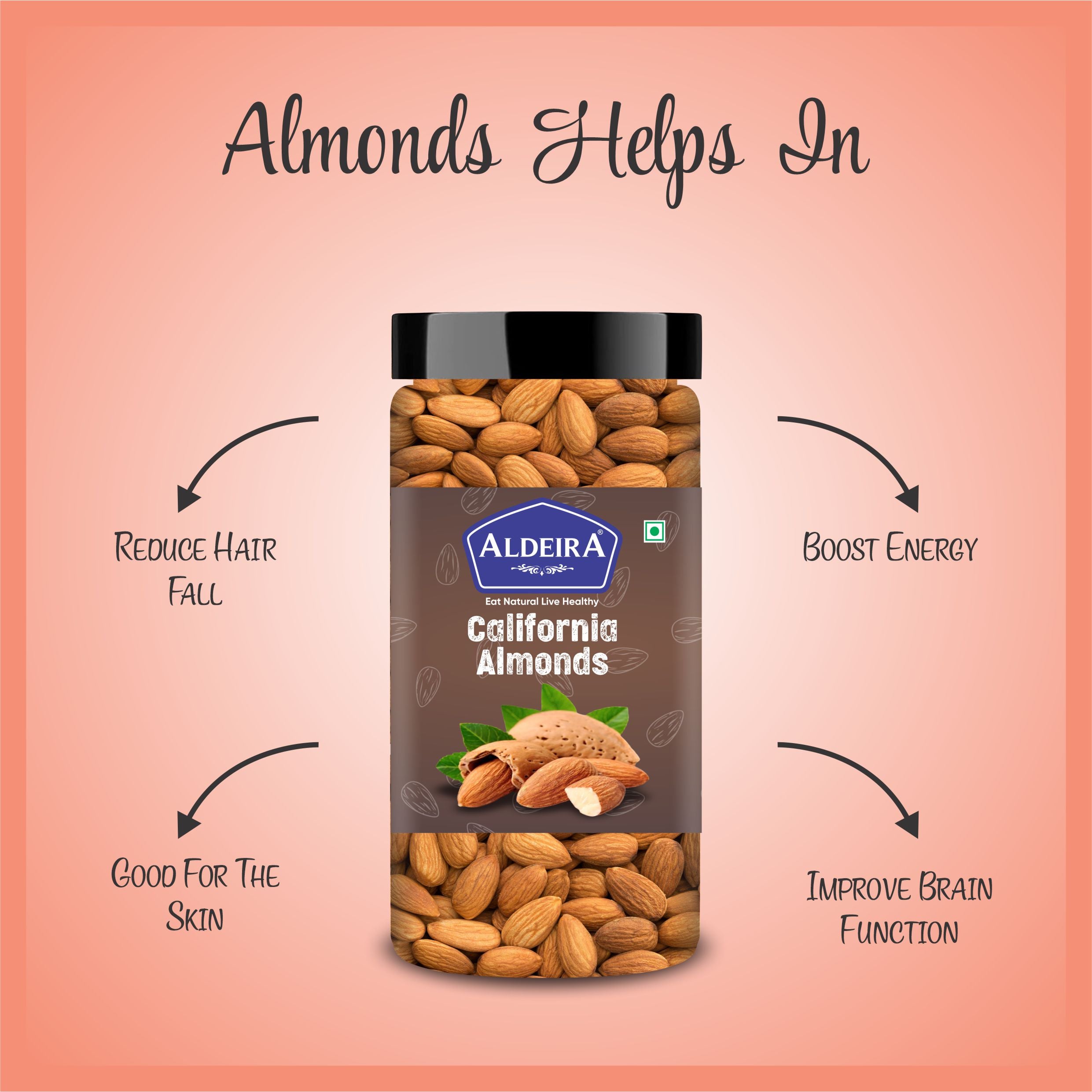 Almonds & Walnut Kernel Jar – Pack of 2 Ideal for Your Daily Meals