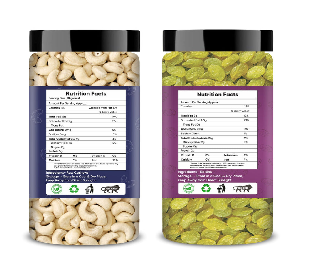 Cashews & Raisins Jar – Pack of 2 for Energy and Wellness