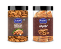 Almonds & Anjeer (Fig) Jar – Pack of 2 –Perfect for Snacking, Baking, or Cooking