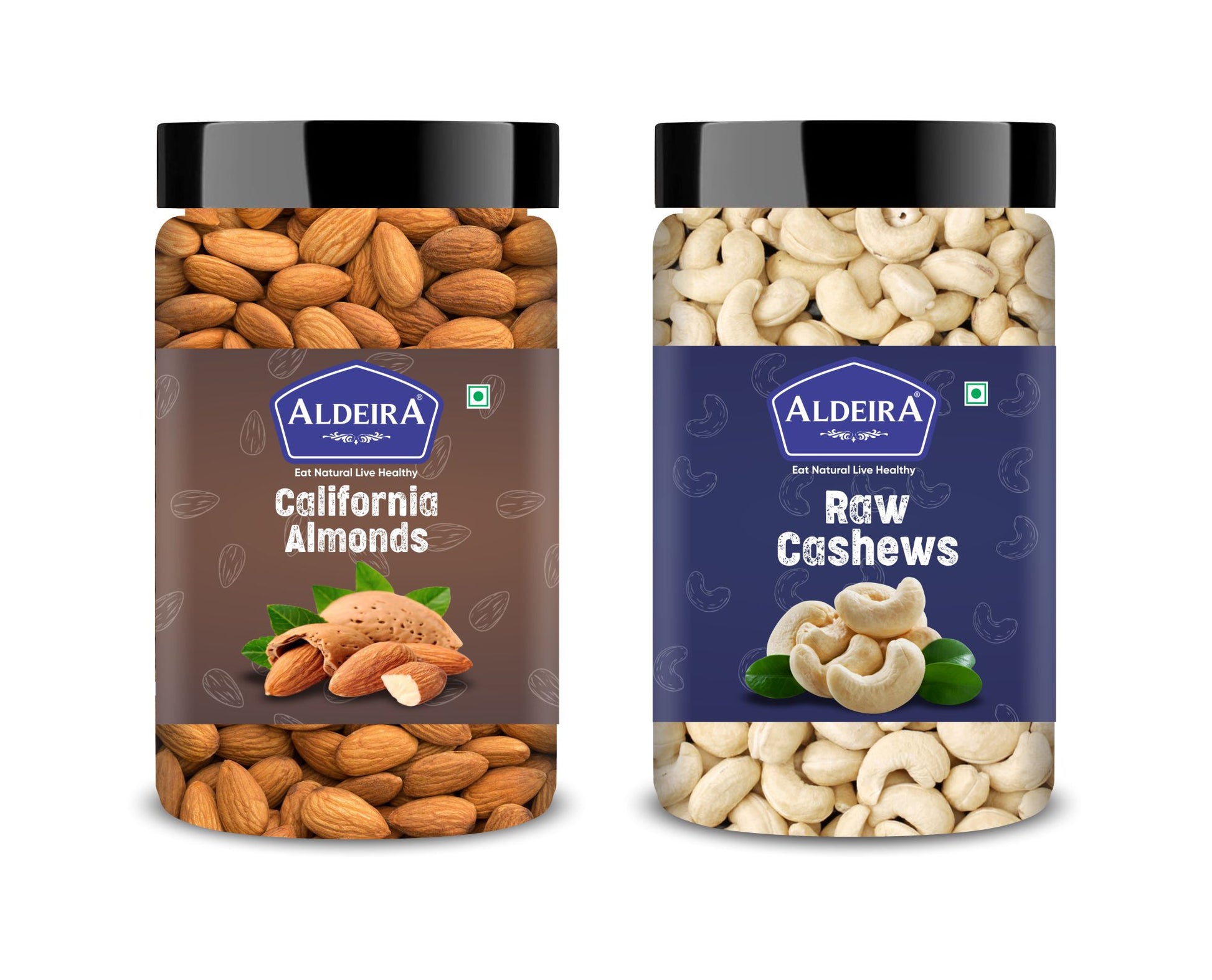 Raw Almonds & Cashews Jar – Pack of 2 Perfect for Snacking, Baking