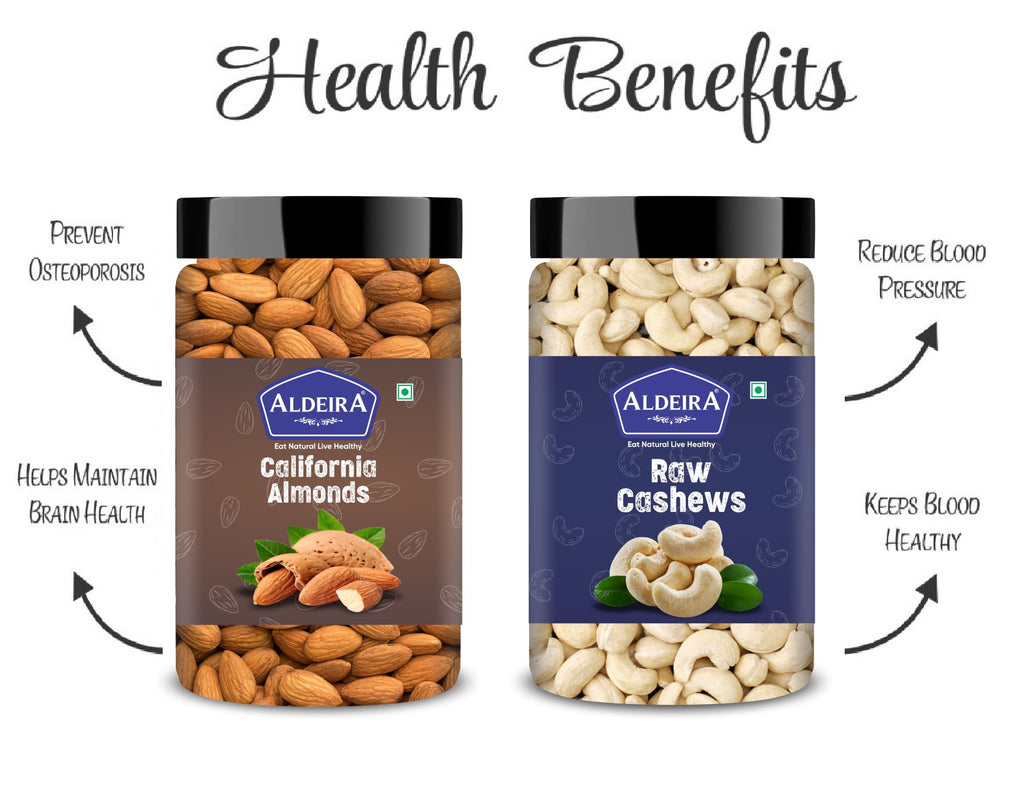 Raw Almonds & Cashews Jar – Pack of 2 Perfect for Snacking, Baking