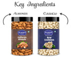 Raw Almonds & Cashews Jar – Pack of 2 Perfect for Snacking, Baking