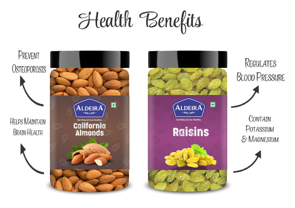 California Raw Almonds & Raisins Jar – Pack of 2 Perfect for Snacking, Baking, or Cooking