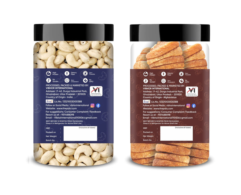 Cashews & Anjeer (Fig) Jar – Pack of 2 Perfect for Snacking, Baking, or Cooking