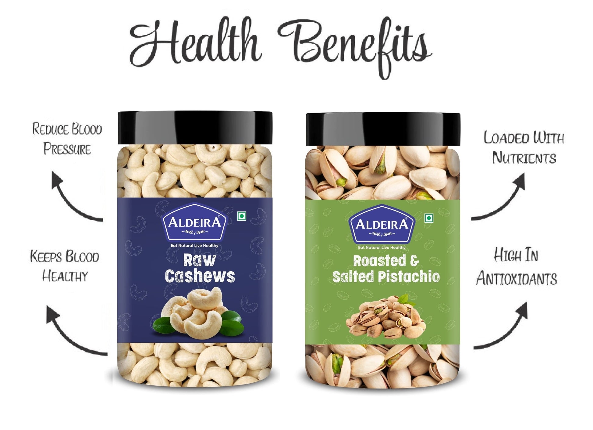 Cashews & Pistachios Jar – Pack of 2 Healthy Snack