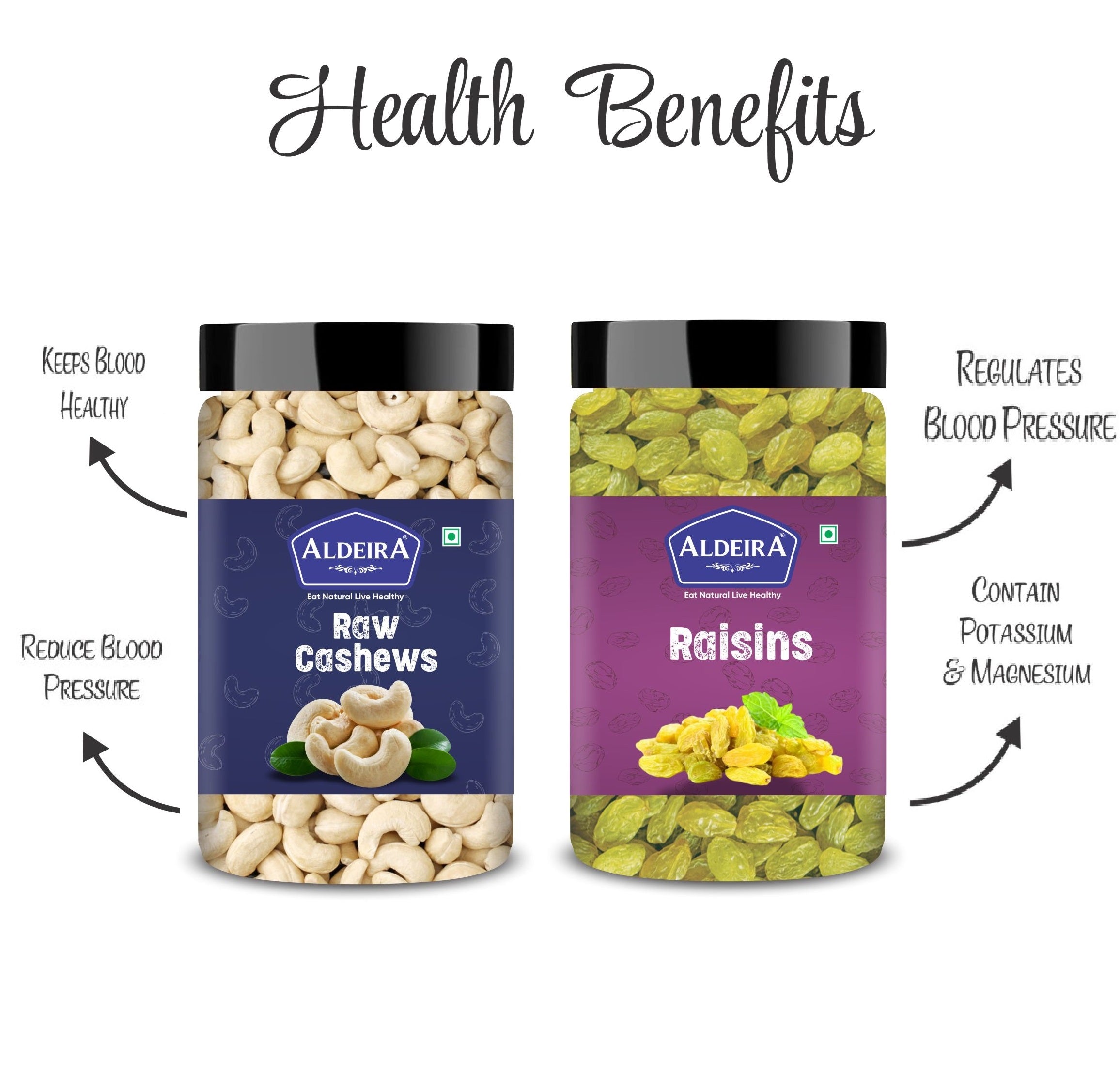 Cashews & Raisins Jar – Pack of 2 for Energy and Wellness