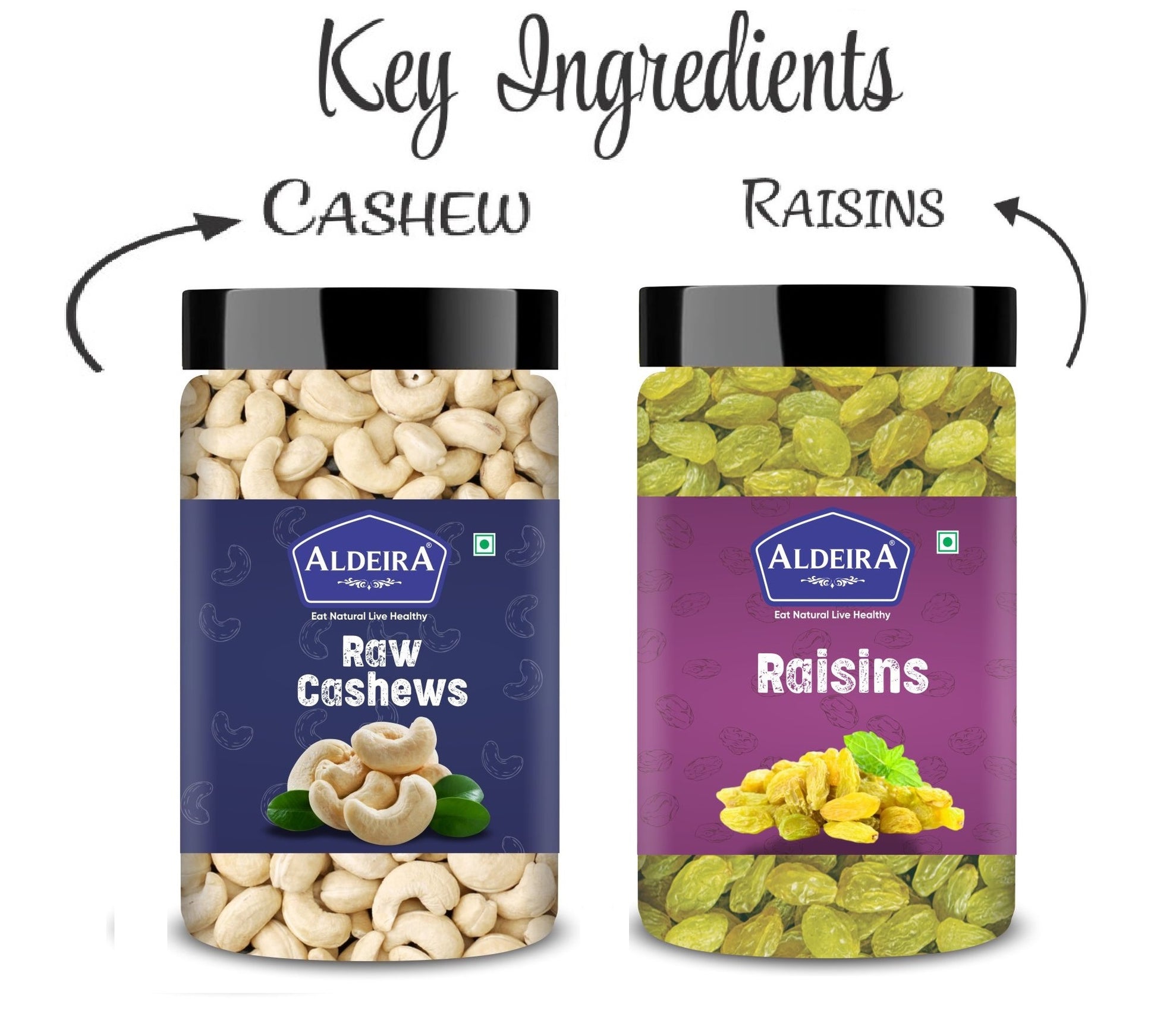 Cashews & Raisins Jar – Pack of 2 for Energy and Wellness