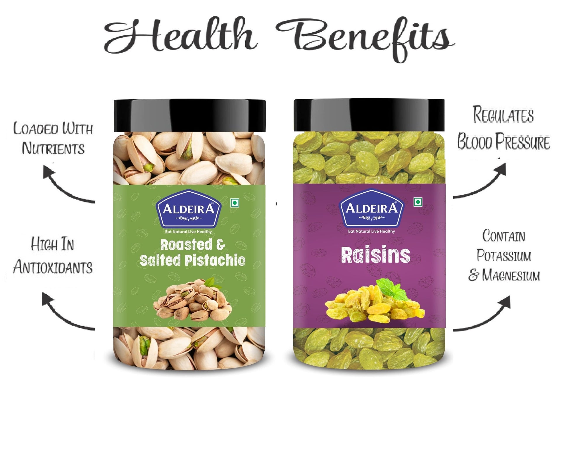 Pistachios & Raisins Jar – Pack of 2 Perfect for Snacking, Baking
