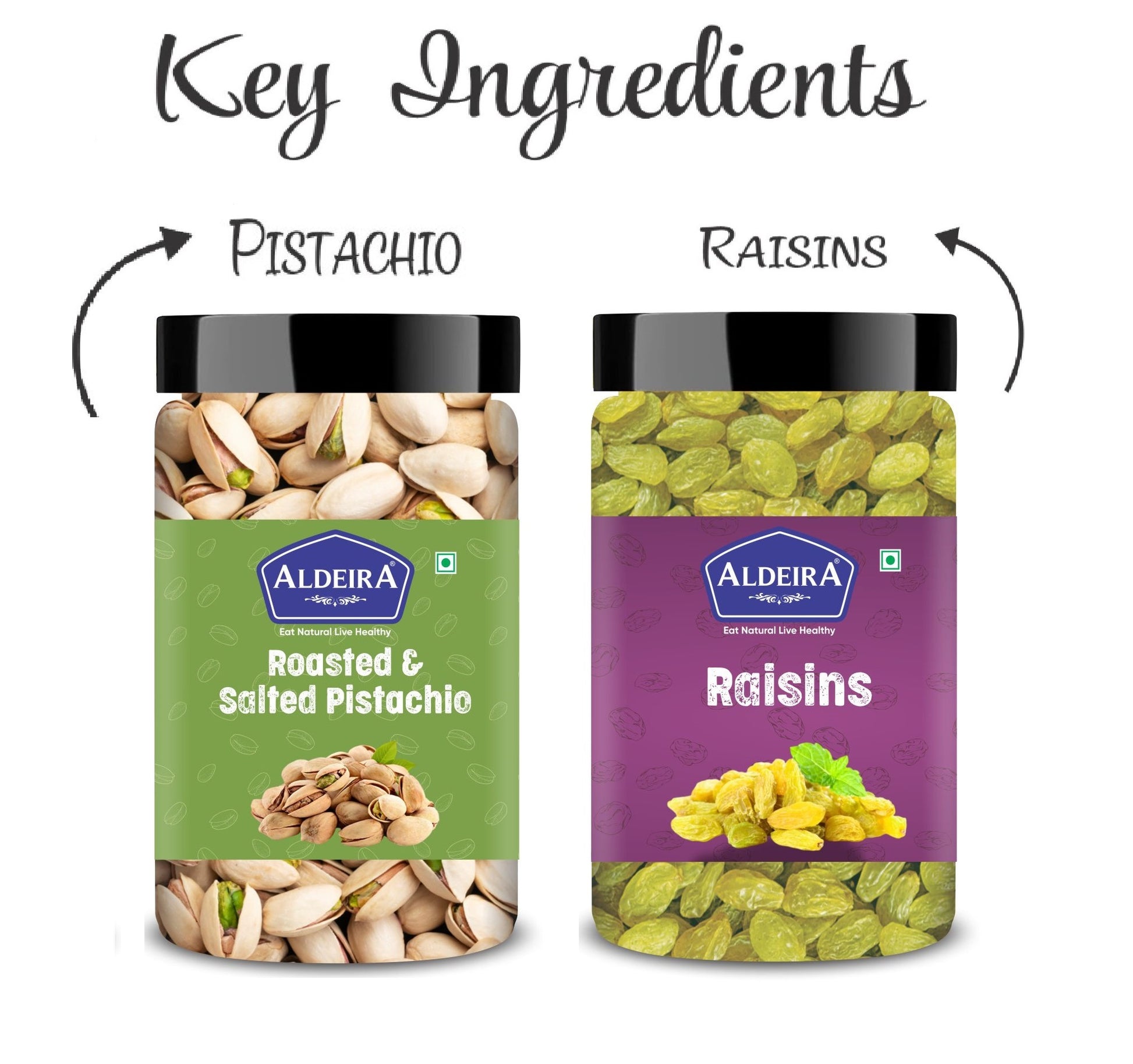 Pistachios & Raisins Jar – Pack of 2 Perfect for Snacking, Baking
