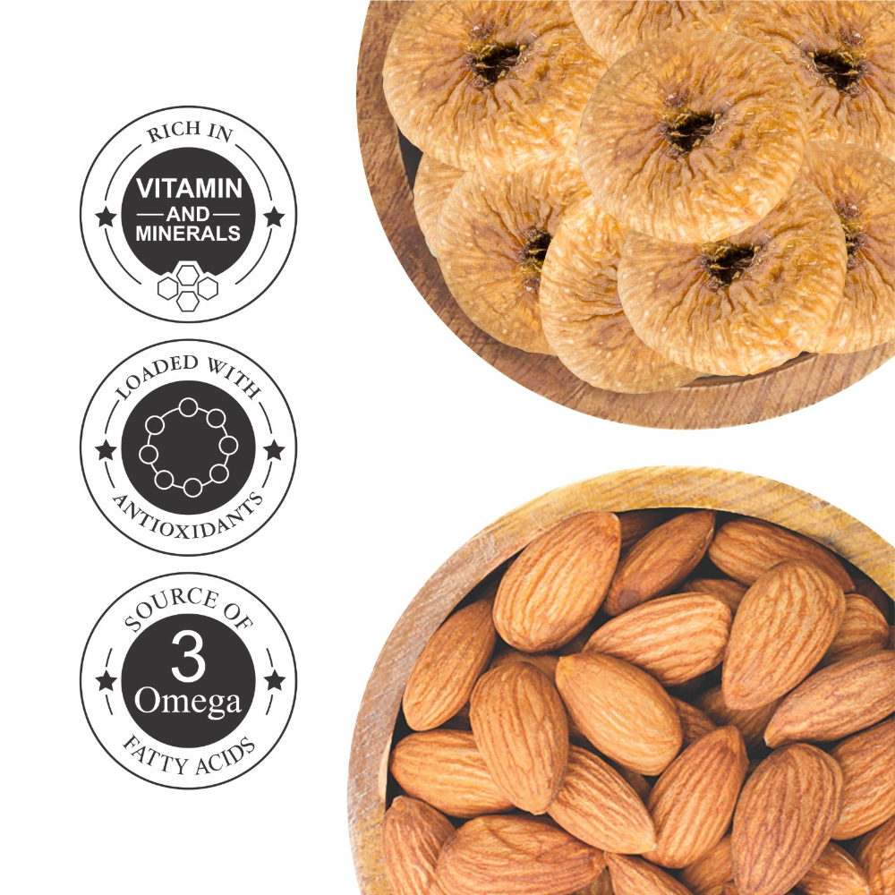 Almonds & Anjeer (Fig) Jar – Pack of 2 –Perfect for Snacking, Baking, or Cooking