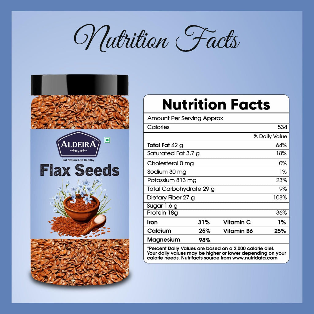 Aldeira Premium Raw Flax Seeds – Rich in Omega-3, Fibre & Protein for Heart Health & Digestion