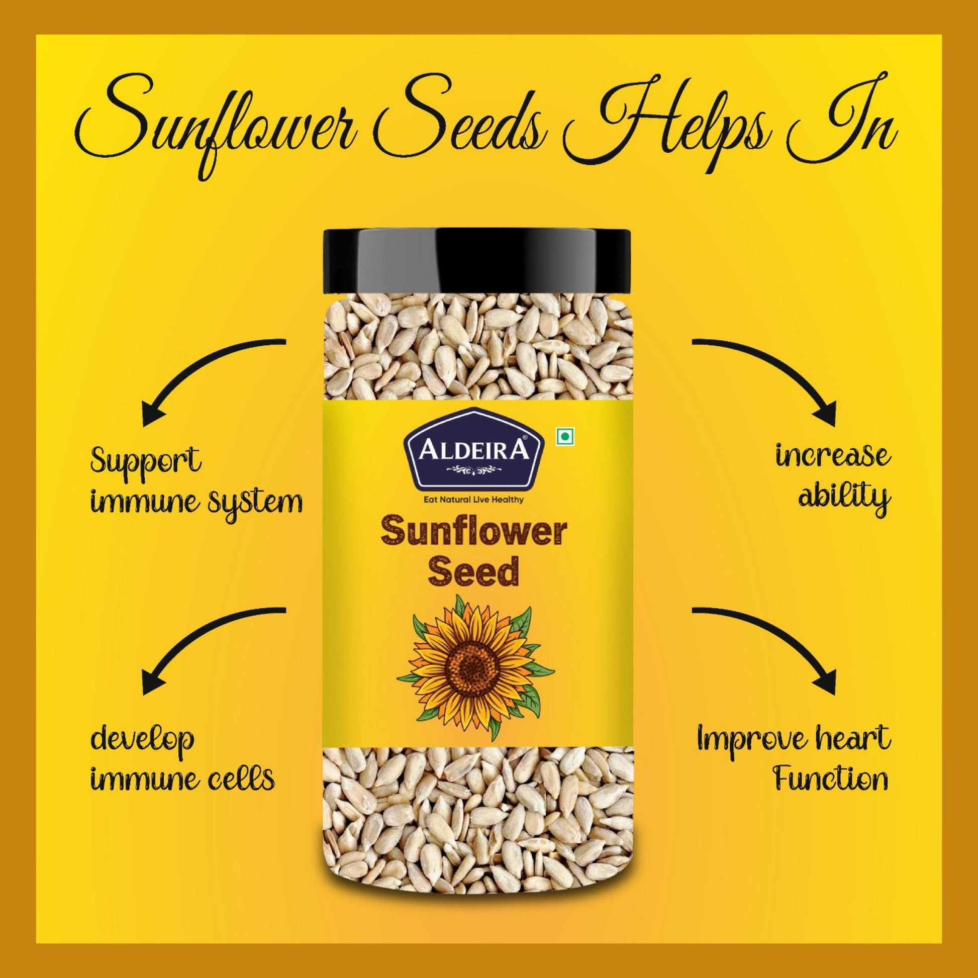 Aldeira Premium Raw Sunflower Seeds – Rich in Vitamin E, Healthy Fats & Antioxidants for Skin & Heart