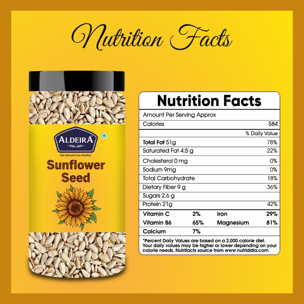 Aldeira Premium Raw Sunflower Seeds – Rich in Vitamin E, Healthy Fats & Antioxidants for Skin & Heart