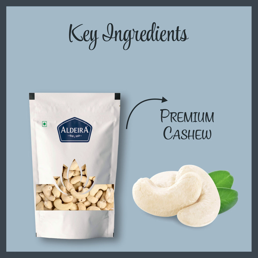 White Whole Cashew Nuts (Kaju) | Unsalted, Raw & Natural Dry Fruit Healthy Snack Pack of 2