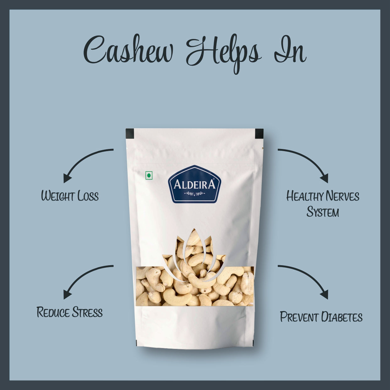 White Whole Cashew Nuts (Kaju) | Unsalted, Raw & Natural Dry Fruit Healthy Snack Pack of 2