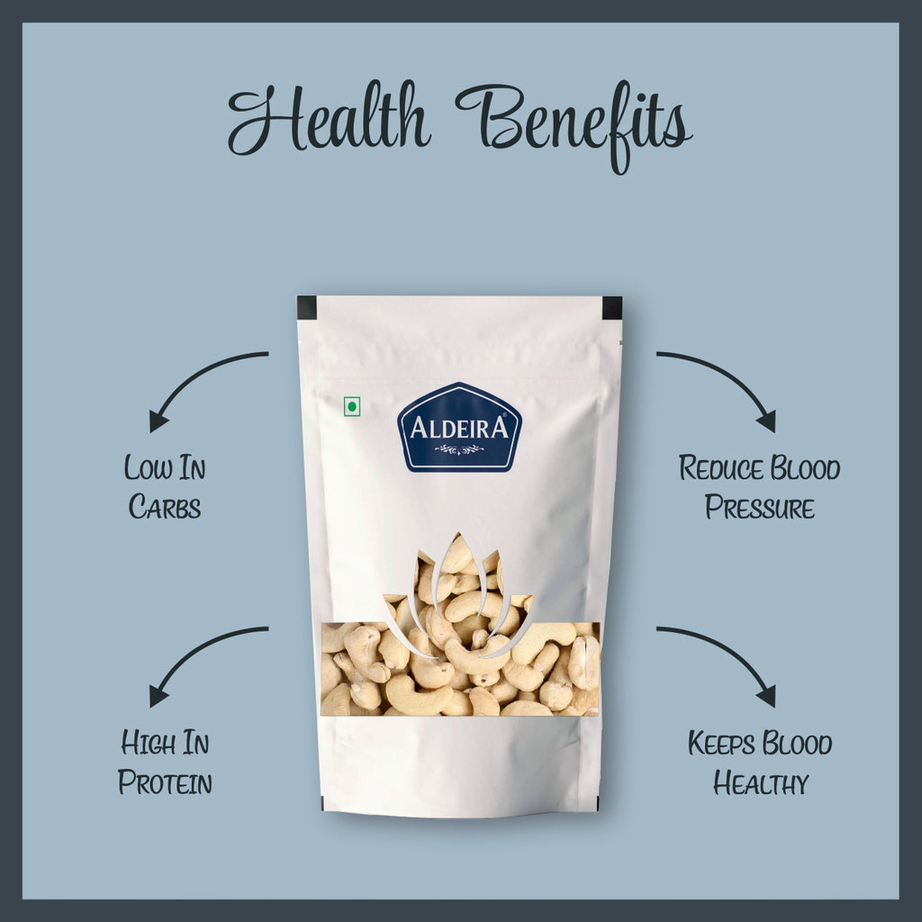 White Whole Cashew Nuts (Kaju) | Unsalted, Raw & Natural Dry Fruit Healthy Snack Pack of 2