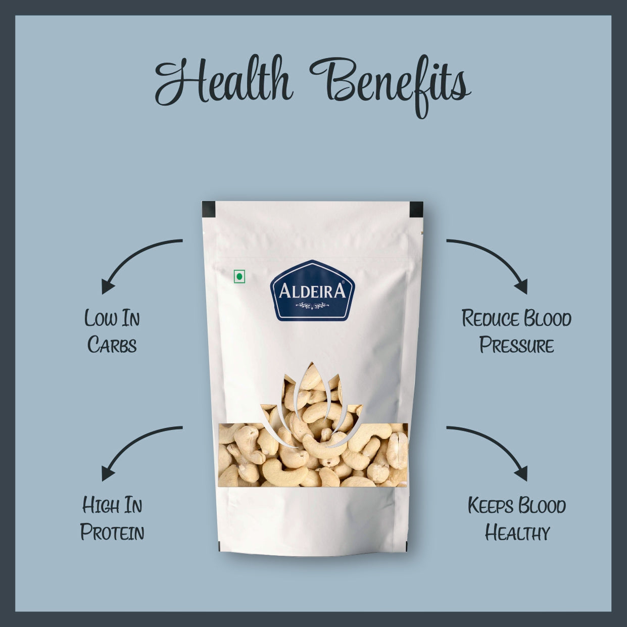 White Whole Cashew Nuts (Kaju) | Unsalted, Raw & Natural Dry Fruit Healthy Snack Pack of 2